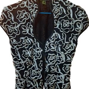 Elegant Black and White Button Down Shirt